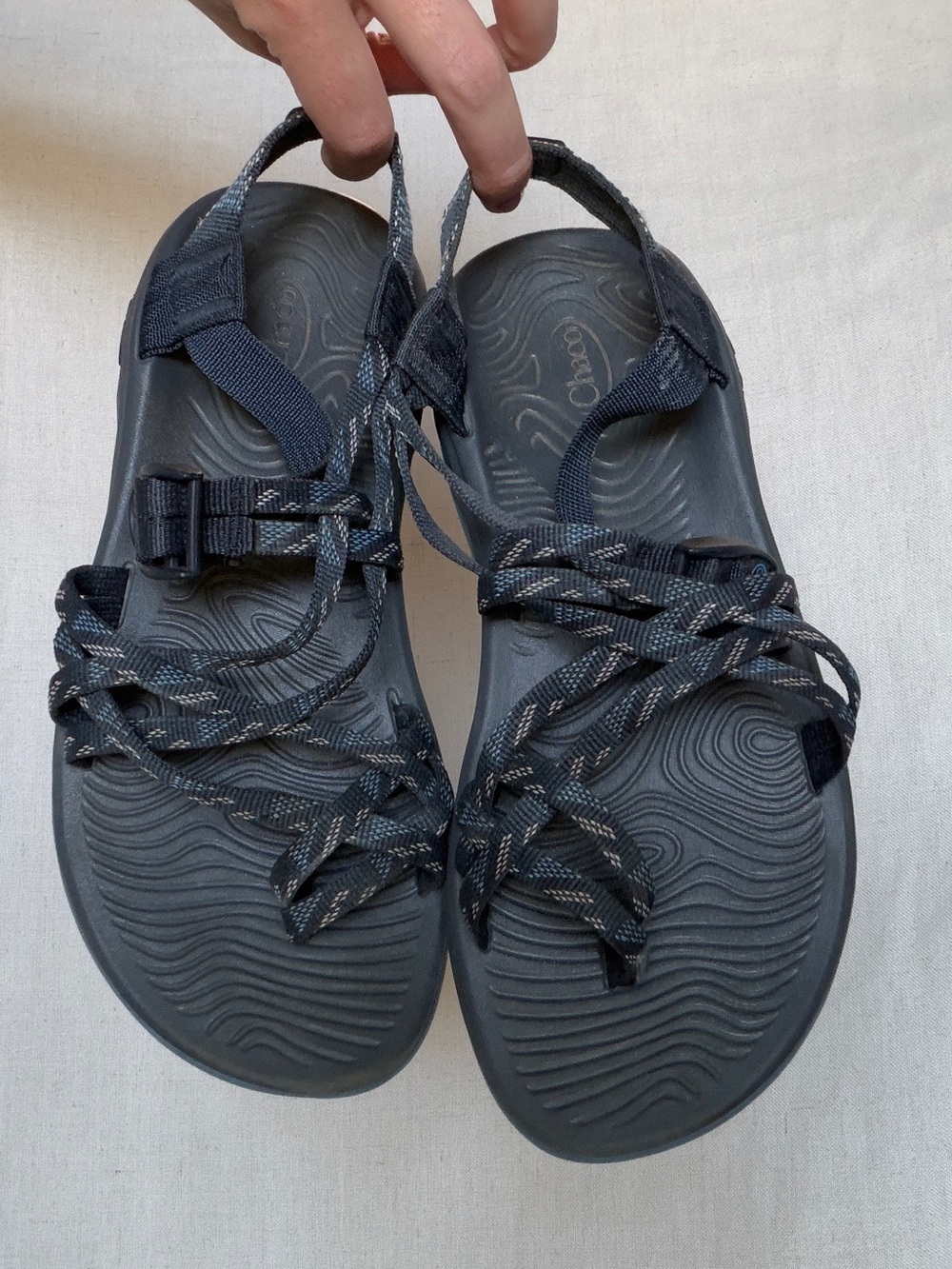 chaco blue white and black Z/Volv X2 or ZX2 sandals size Women’s 8